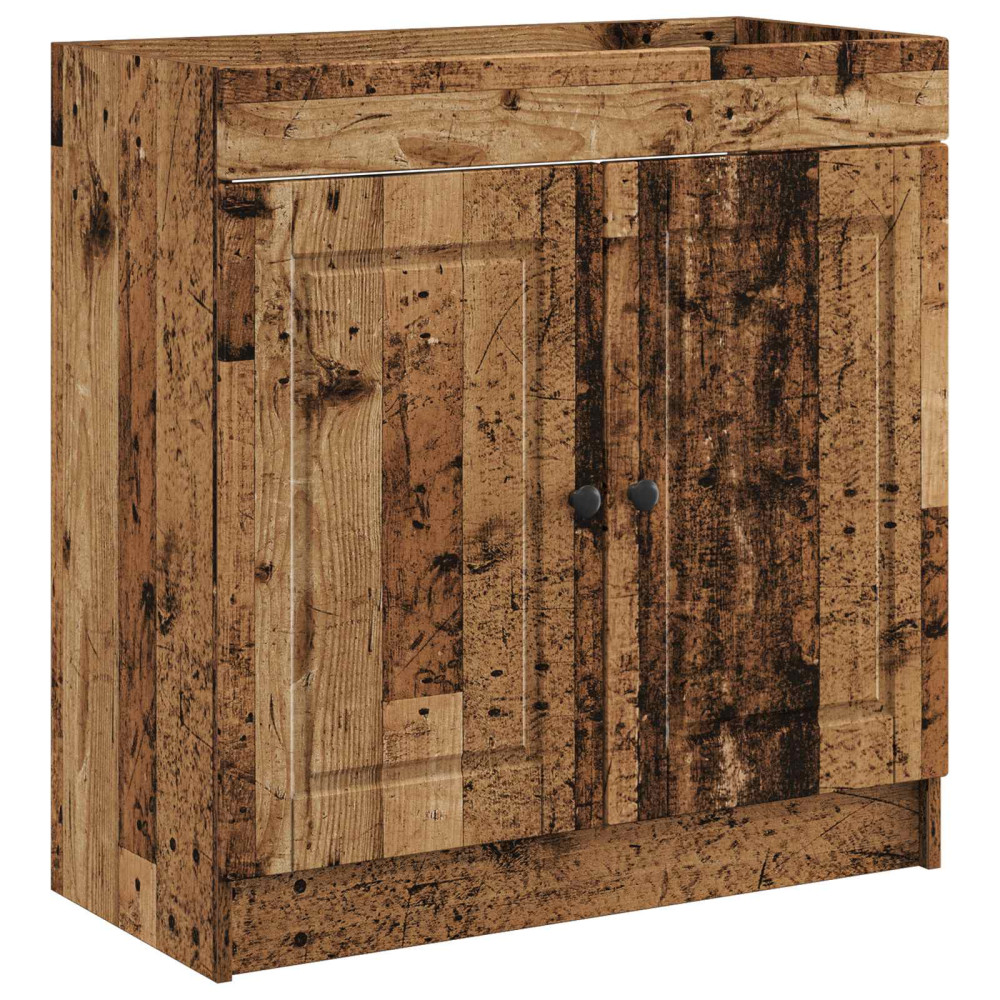 Produktbild för Badrumsskåp under handfat Gammalt trä 56 x 37,5 x 81 cm