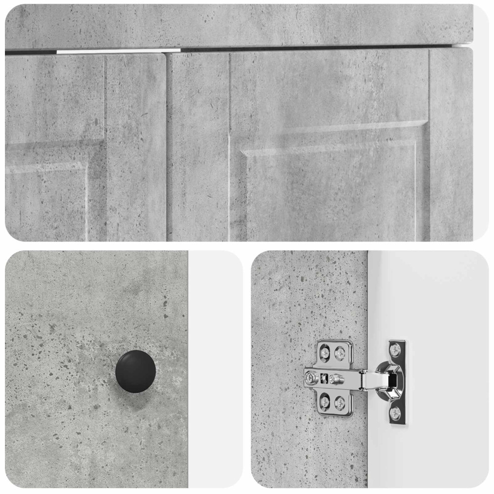 Produktbild för Badrumsskåp under handfat Betonggrå 78,5 x 37,5 x 81 cm