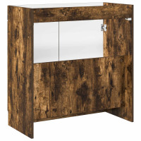 Produktbild för Badrumsskåp under handfat Rökt ek 78,5 x 37,5 x 81 cm