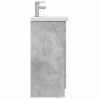 Produktbild för Badrumsspegel med handfat Betonggrå 42 x 40 x 84,5 cm