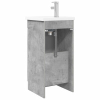 Produktbild för Badrumsspegel med handfat Betonggrå 42 x 40 x 84,5 cm
