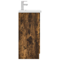 Produktbild för Badrumsspegel med handfat Rökt ek 42 x 40 x 84,5 cm