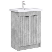 Produktbild för Badrumsskåp under handfat Betonggrå 56 x 37,5 x 81 cm