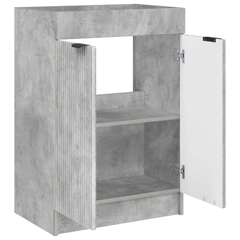 Produktbild för Badrumsskåp under handfat Betonggrå 56 x 37,5 x 81 cm