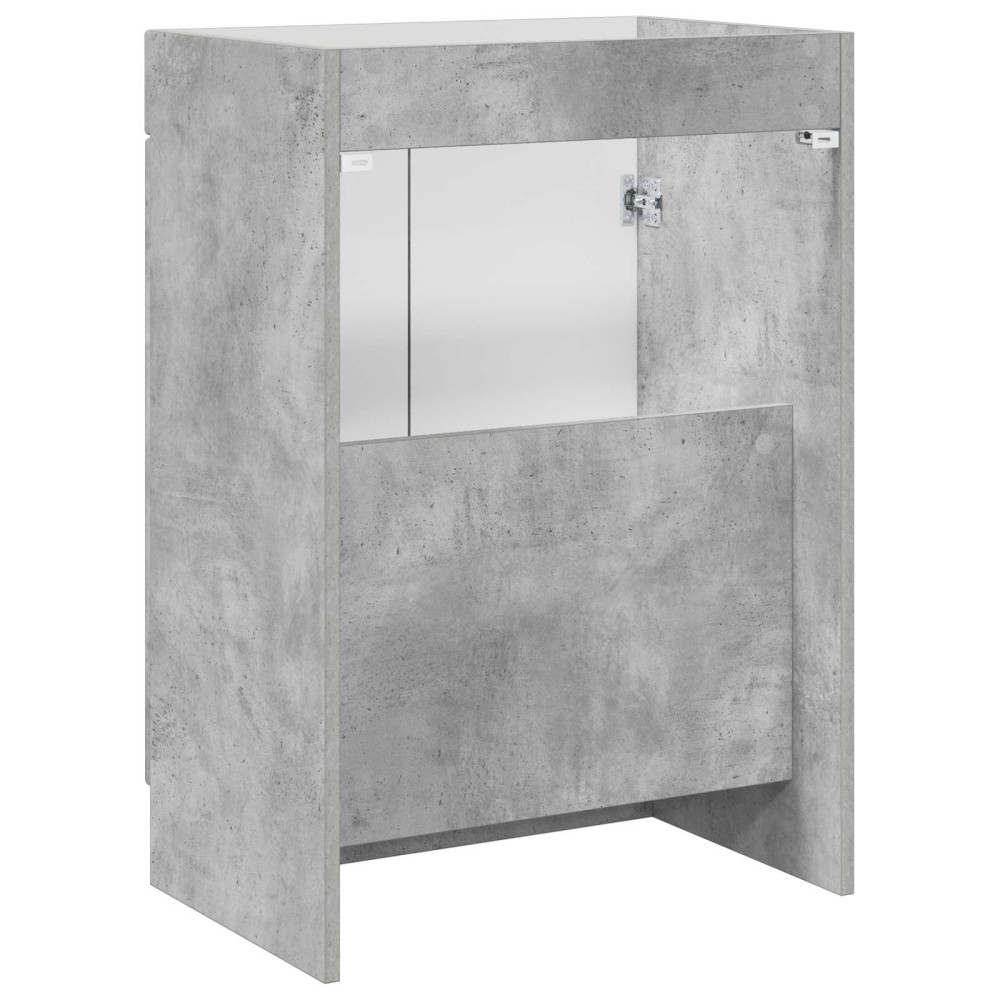 Produktbild för Badrumsskåp under handfat Betonggrå 56 x 37,5 x 81 cm