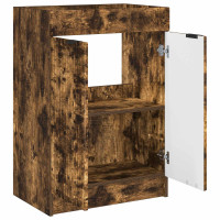Produktbild för Badrumsskåp under handfat Rökt ek 56 x 37,5 x 81 cm
