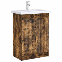 Produktbild för Badrumsskåp under handfat Rökt ek 78,5 x 37,5 x 81 cm