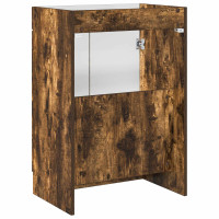 Produktbild för Badrumsskåp under handfat Rökt ek 78,5 x 37,5 x 81 cm