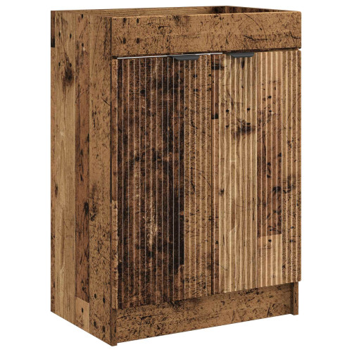 vidaXL Badrumsskåp under handfat Gammalt trä 78,5 x 37,5 x 81 cm
