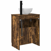Produktbild för Badrumsspegel med handfat Rökt ek 54 x 35 x 83 cm