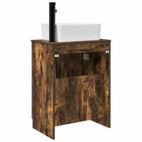 Produktbild för Badrumsspegel med handfat Rökt ek 54 x 35 x 83 cm