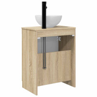 Produktbild för Badrumsspegel med handfat Sonoma-ek 54 x 35 x 83 cm