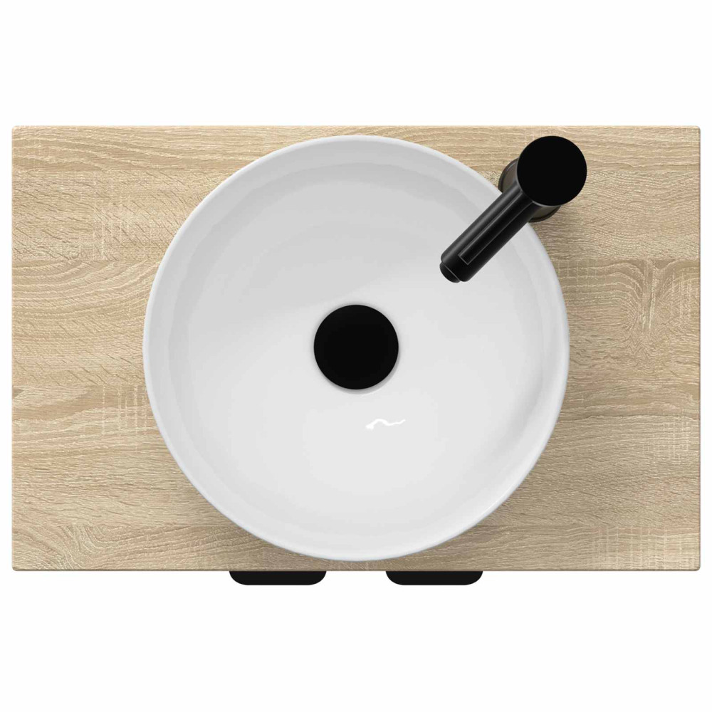Produktbild för Badrumsspegel med handfat Sonoma-ek 54 x 35 x 83 cm