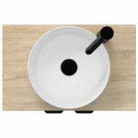 Produktbild för Badrumsspegel med handfat Sonoma-ek 54 x 35 x 83 cm