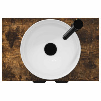 Produktbild för Badrumsspegel med handfat Rökt ek 54 x 35 x 83 cm