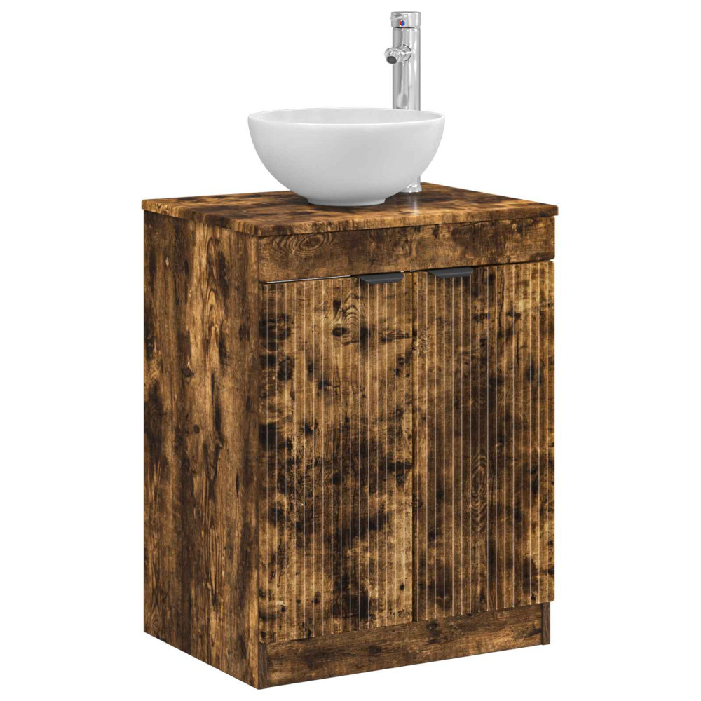 Produktbild för Badrumsskåp Rökt ek 54 x 41 x 70 cm Konstruerat trä