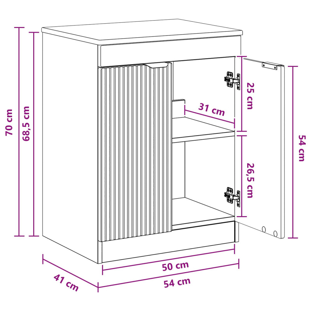 Produktbild för Badrumsskåp Rökt ek 54 x 41 x 70 cm Konstruerat trä