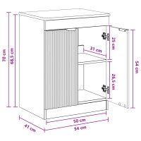 Produktbild för Badrumsskåp Rökt ek 54 x 41 x 70 cm Konstruerat trä