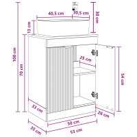 Produktbild för Badrumsspegel med handfat Svart 54 x 35 x 83 cm Konstruerat trä