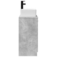 Produktbild för Badrumsspegel med handfat Betonggrå 54 x 35 x 83 cm