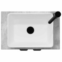 Produktbild för Badrumsspegel med handfat Betonggrå 54 x 35 x 83 cm