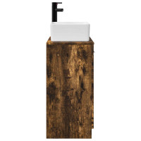Produktbild för Badrumsspegel med handfat Rökt ek 54 x 35 x 83 cm