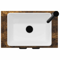 Produktbild för Badrumsspegel med handfat Rökt ek 54 x 35 x 83 cm