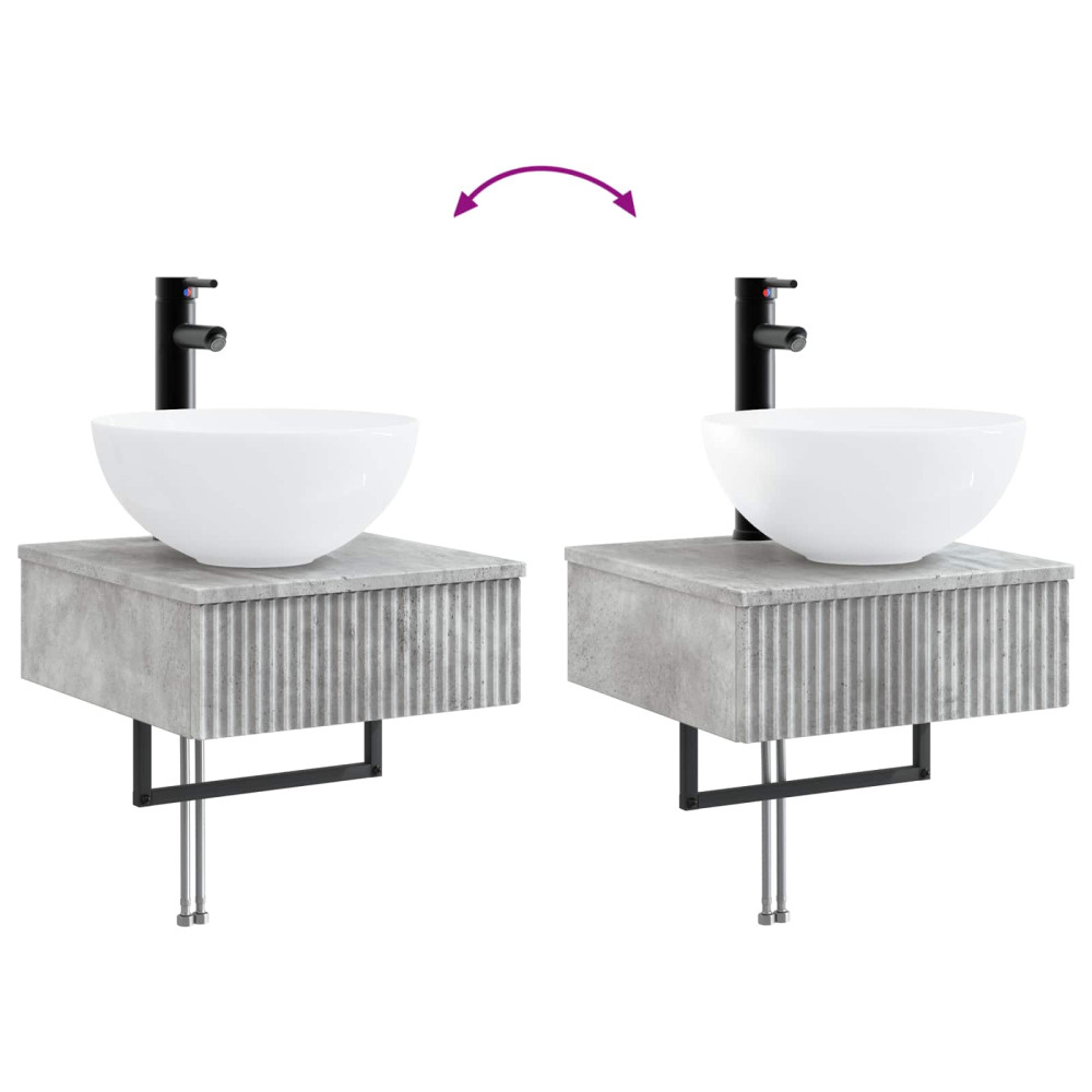 Produktbild för Väggmonterat Handfat Betonggrå 40 x 41 x 40,5 cm