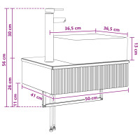 Produktbild för Väggmonterat Handfat Rökt ek 50 x 41 x 39 cm Konstruerat trä