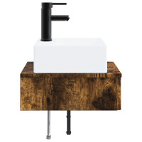 Produktbild för Väggmonterat Handfat Rökt ek 40 x 41 x 39 cm Konstruerat trä