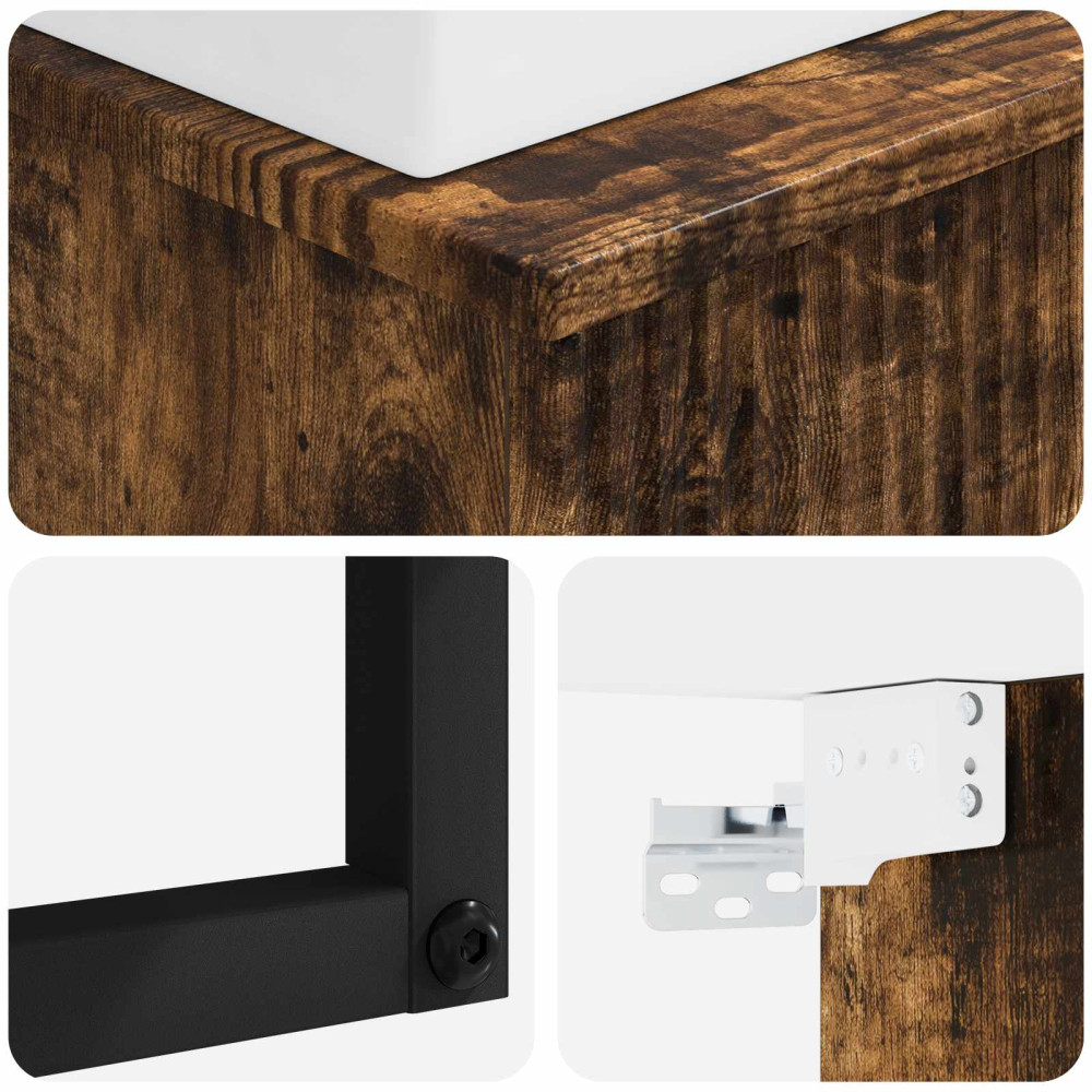 Produktbild för Väggmonterat Handfat Rökt ek 40 x 41 x 39 cm Konstruerat trä