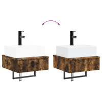 Produktbild för Väggmonterat Handfat Rökt ek 40 x 41 x 39 cm Konstruerat trä
