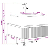 Produktbild för Väggmonterat Handfat Rökt ek 40 x 41 x 39 cm Konstruerat trä