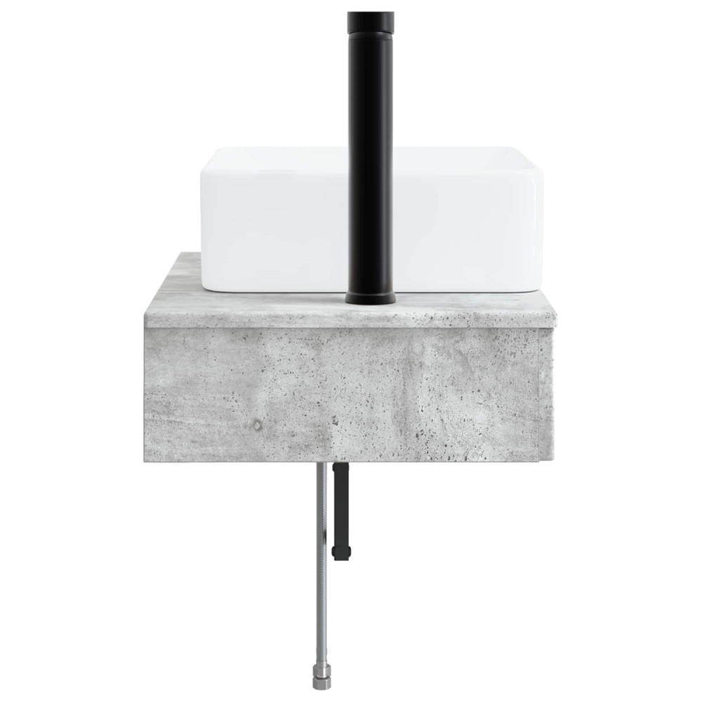 Produktbild för Väggmonterat Handfat Betonggrå 53 x 35 x 39 cm Konstruerat trä