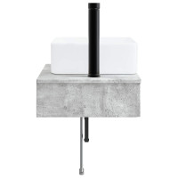 Produktbild för Väggmonterat Handfat Betonggrå 53 x 35 x 39 cm Konstruerat trä