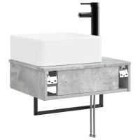 Produktbild för Väggmonterat Handfat Betonggrå 53 x 35 x 39 cm Konstruerat trä