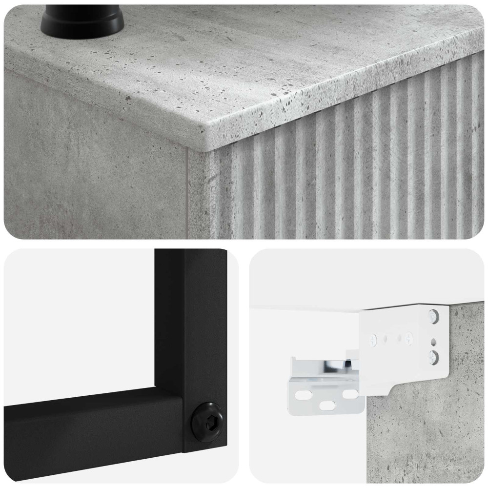 Produktbild för Väggmonterat Handfat Betonggrå 53 x 35 x 39 cm Konstruerat trä