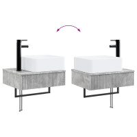 Produktbild för Väggmonterat Handfat Betonggrå 53 x 35 x 39 cm Konstruerat trä
