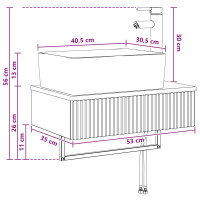 Produktbild för Väggmonterat Handfat Betonggrå 53 x 35 x 39 cm Konstruerat trä