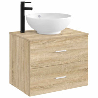 Produktbild för Tvättställ för badrum Matte Svart 44 x 44 x 16 cm Metall