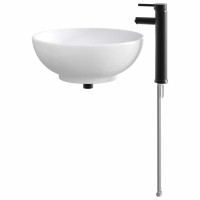 Produktbild för Tvättställ för badrum Matte Svart 44 x 44 x 16 cm Metall