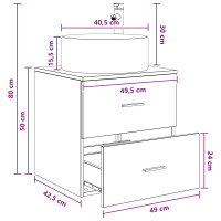 Produktbild för Väggmonterad handfatsspegel Gammalt trä 49,5 x 44,5 x 65,5 cm