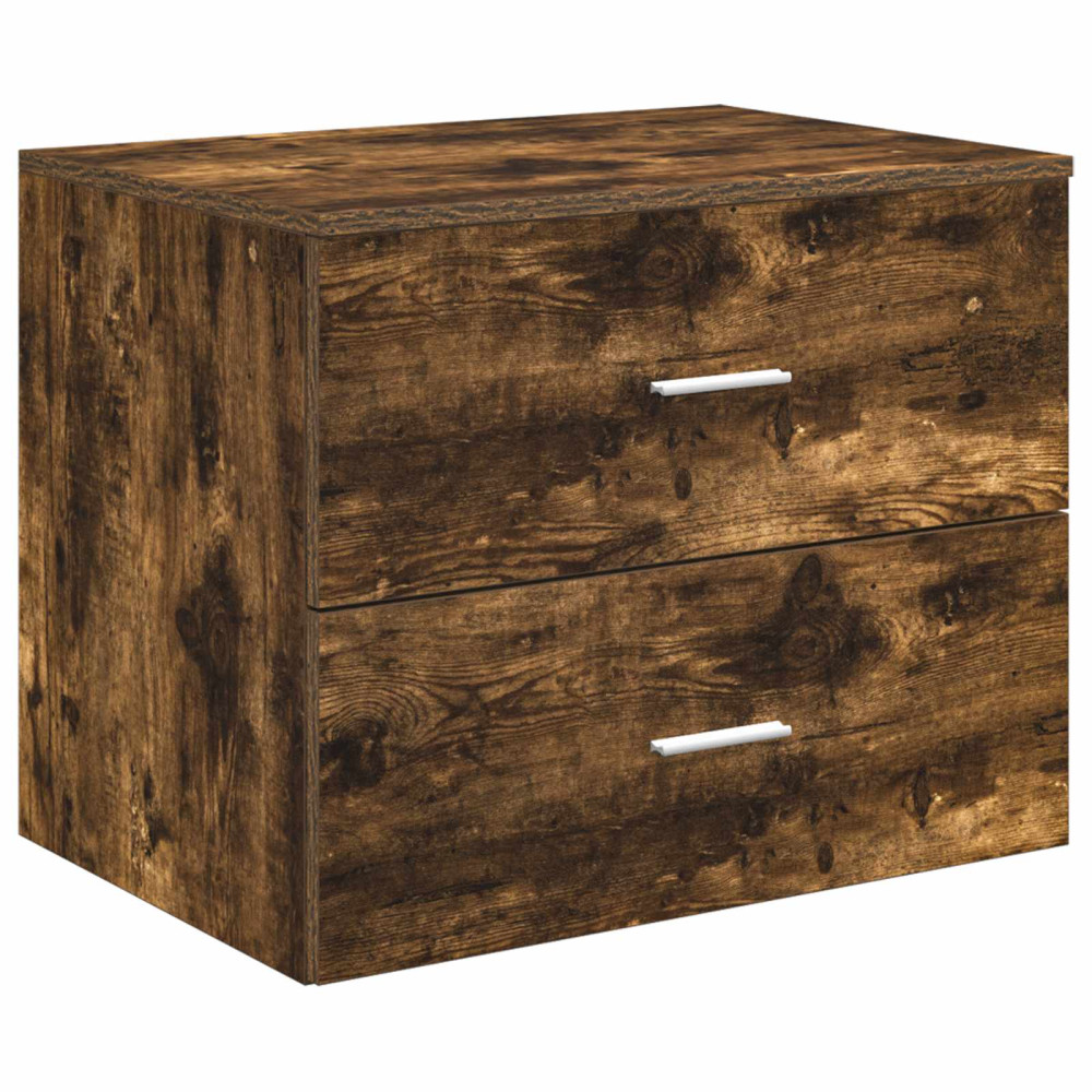 Produktbild för Väggmonterat Badrumsskåp Rökt ek 62,5 x 44,5 x 50 cm