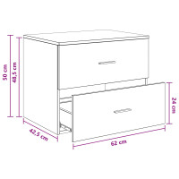 Produktbild för Väggmonterat Badrumsskåp Rökt ek 62,5 x 44,5 x 50 cm