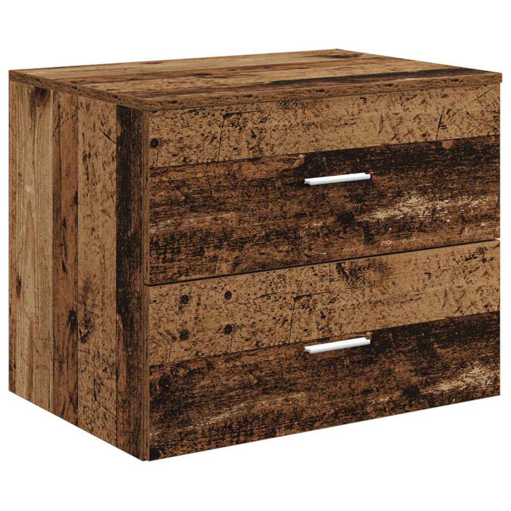 Produktbild för Väggmonterat Badrumsskåp Gammalt trä 62,5 x 44,5 x 50 cm