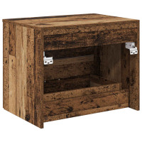 Produktbild för Väggmonterat Badrumsskåp Gammalt trä 62,5 x 44,5 x 50 cm