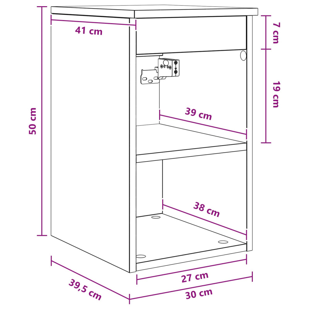 Produktbild för Badrumsskåp Mellan Rökt ek 30 x 35 x 50 cm Konstruerat trä