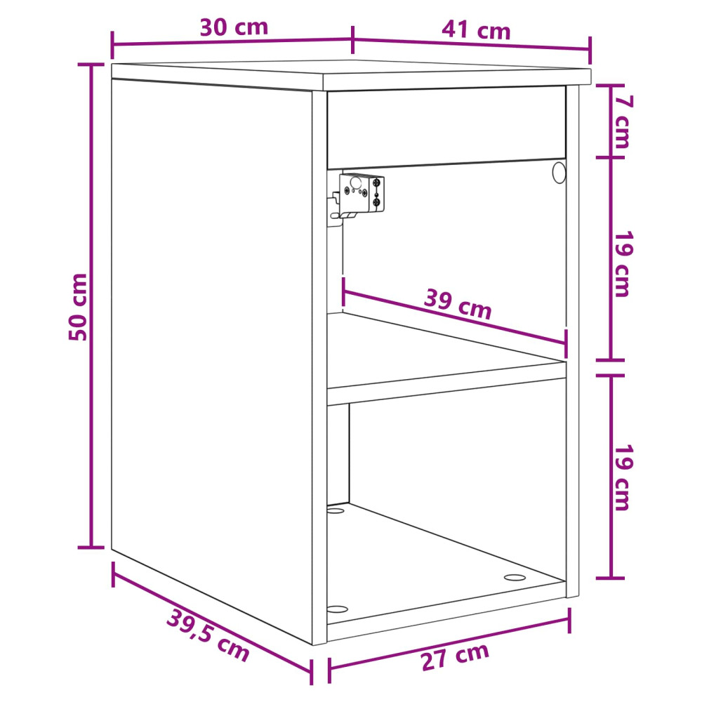 Produktbild för Badrumsskåp Mellan Rökt ek 30 x 41 x 50 cm Konstruerat trä