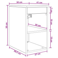 Produktbild för Badrumsskåp Mellan Rökt ek 30 x 41 x 50 cm Konstruerat trä