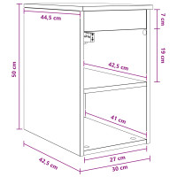 Produktbild för Badrumsskåp Mellan Rökt ek 30 x 44,5 x 50 cm Konstruerat trä